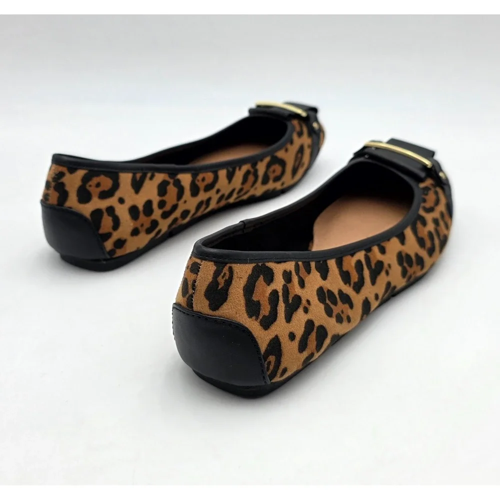 Christian Siriano for Payless Size 8 Ballet Slipper Flats Leopard Print W Buckle